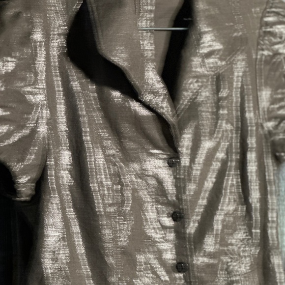 Shimmer and Shiny button down dress top size 10 - Picture 3 of 9